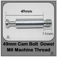 Cam Bolt Dowel 49mm | M8 Machine Thread