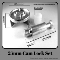 25mm x 11mm Cam lock | Spare fittings 3 Piece Set