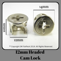 12mm x 10mm  Cam Lock with Rim | Furniture Fitting