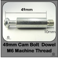 Cam Bolt Dowel 49mm | M6 Machine Thread